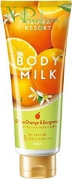 Молочко для тела "Аромат апельсина и бергамота" Kracie Aroma Resort Body Milk Shine Orange and Bergamot